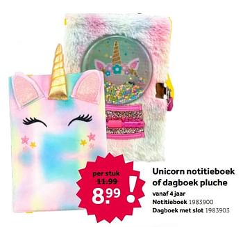 Aanbiedingen Unicorn notitieboek - Huismerk - Intertoys - Geldig van 02/10/2021 tot 05/12/2021 bij Intertoys