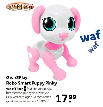 Aanbiedingen Gear2play robo smart puppy pinky - Gear2Play - Geldig van 02/10/2021 tot 05/12/2021 bij Intertoys