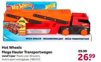 Aanbiedingen Hot wheels mega hauler transportwagen - Hot Wheels - Geldig van 02/10/2021 tot 05/12/2021 bij Intertoys