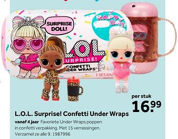 Aanbiedingen L.o.l. surprise! confetti under wraps - LOL Surprise - Geldig van 02/10/2021 tot 05/12/2021 bij Intertoys