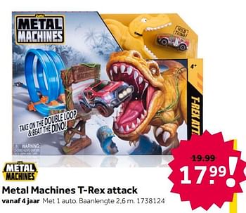 Aanbiedingen Metal machines t-rex attack - Zuru - Geldig van 02/10/2021 tot 05/12/2021 bij Intertoys