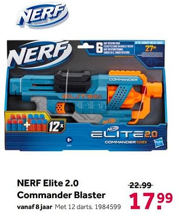 Aanbiedingen Nerf elite 2.0 commander blaster - Hasbro - Geldig van 02/10/2021 tot 05/12/2021 bij Intertoys