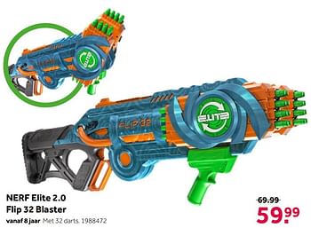 Aanbiedingen Nerf elite 2.0 flip 32 blaster - Hasbro - Geldig van 02/10/2021 tot 05/12/2021 bij Intertoys