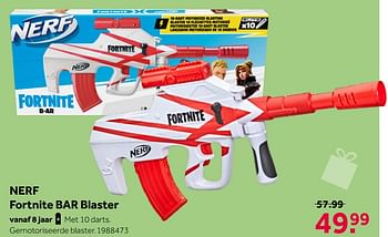 Aanbiedingen Nerf fortnite bar blaster - Hasbro - Geldig van 02/10/2021 tot 05/12/2021 bij Intertoys