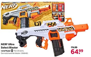 Aanbiedingen Nerf ultra select blaster - Hasbro - Geldig van 02/10/2021 tot 05/12/2021 bij Intertoys