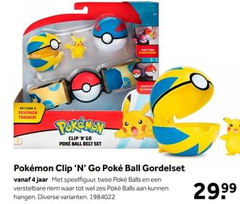 Aanbiedingen Pokémon clip n go poké ball gordelset - Pokemon - Geldig van 02/10/2021 tot 05/12/2021 bij Intertoys