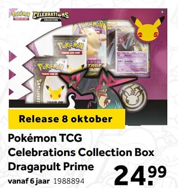 Aanbiedingen Pokémon tcg celebrations collection box dragapult prime - Pokemon - Geldig van 02/10/2021 tot 05/12/2021 bij Intertoys