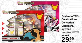 Aanbiedingen Pokémon tcg celebrations collection charizard- sylveon - Pokemon - Geldig van 02/10/2021 tot 05/12/2021 bij Intertoys