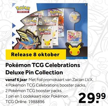 Aanbiedingen Pokémon tcg celebrations deluxe pin collection - Pokemon - Geldig van 02/10/2021 tot 05/12/2021 bij Intertoys