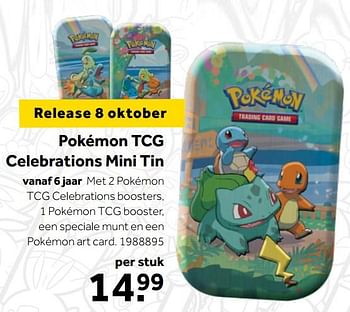 Aanbiedingen Pokémon tcg celebrations mini tin - Pokemon - Geldig van 02/10/2021 tot 05/12/2021 bij Intertoys