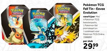 Aanbiedingen Pokémon tcg fall tin - eevee evolution - Pokemon - Geldig van 02/10/2021 tot 05/12/2021 bij Intertoys