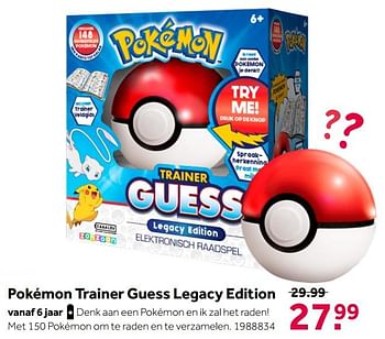 Aanbiedingen Pokémon trainer guess legacy edition - Pokemon - Geldig van 02/10/2021 tot 05/12/2021 bij Intertoys