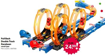 Aanbiedingen Pull back double track racebaan - Huismerk - Intertoys - Geldig van 02/10/2021 tot 05/12/2021 bij Intertoys