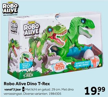 Aanbiedingen Robo alive dino t-rex - Zuru - Geldig van 02/10/2021 tot 05/12/2021 bij Intertoys