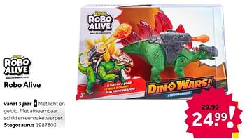 Aanbiedingen Robo alive dino wars stegosaurus - Zuru - Geldig van 02/10/2021 tot 05/12/2021 bij Intertoys