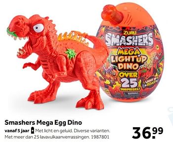 Aanbiedingen Smashers mega egg dino - Zuru - Geldig van 02/10/2021 tot 05/12/2021 bij Intertoys