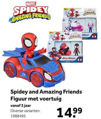 Aanbiedingen Spidey and amazing friends figuur met voertuig - Marvel - Geldig van 02/10/2021 tot 05/12/2021 bij Intertoys