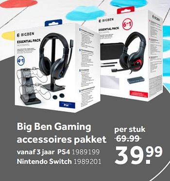 Aanbiedingen Big ben gaming accessoires pakket ps4 - BIGben - Geldig van 02/10/2021 tot 05/12/2021 bij Intertoys