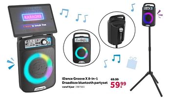 Aanbiedingen Idance groove x 8-in-1 draadloze bluetooth partyset - I Dance - Geldig van 02/10/2021 tot 05/12/2021 bij Intertoys