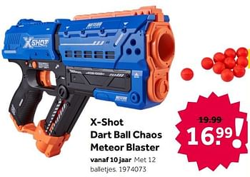 Aanbiedingen X-shot dart ball chaos meteor blaster - Zuru - Geldig van 02/10/2021 tot 05/12/2021 bij Intertoys