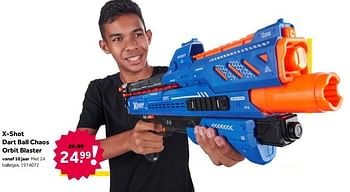 Aanbiedingen X-shot dart ball chaos orbit blaster - Zuru - Geldig van 02/10/2021 tot 05/12/2021 bij Intertoys