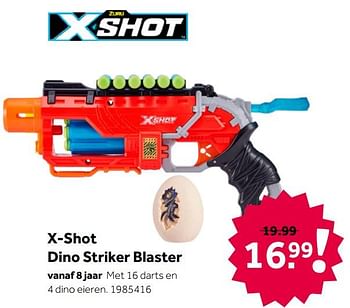 Aanbiedingen X-shot dino striker blaster - Zuru - Geldig van 02/10/2021 tot 05/12/2021 bij Intertoys