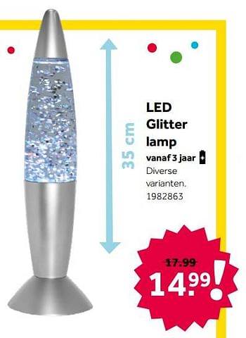 Aanbiedingen Led glitter lamp - Huismerk - Intertoys - Geldig van 02/10/2021 tot 05/12/2021 bij Intertoys