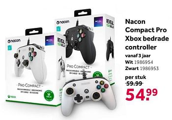 Aanbiedingen Nacon compact pro xbox bedrade controller - Nacon - Geldig van 02/10/2021 tot 05/12/2021 bij Intertoys