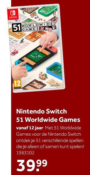 Aanbiedingen Nintendo switch 51 worldwide games - Nintendo - Geldig van 02/10/2021 tot 05/12/2021 bij Intertoys