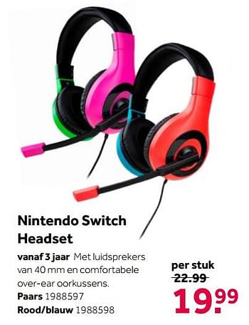 Aanbiedingen Nintendo switch headset paars - Nintendo - Geldig van 02/10/2021 tot 05/12/2021 bij Intertoys