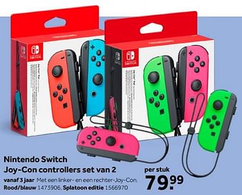 Aanbiedingen Nintendo switch joy-con controllers set van 2 rood-blauw - Nintendo - Geldig van 02/10/2021 tot 05/12/2021 bij Intertoys