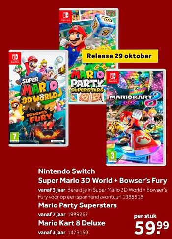 Aanbiedingen Nintendo switch mario party superstars - Nintendo - Geldig van 02/10/2021 tot 05/12/2021 bij Intertoys