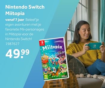 Aanbiedingen Nintendo switch miitopia - Nintendo - Geldig van 02/10/2021 tot 05/12/2021 bij Intertoys