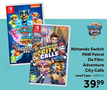 Aanbiedingen Nintendo switch paw patrol de film adventure city calls - Outright Games - Geldig van 02/10/2021 tot 05/12/2021 bij Intertoys