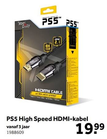 Aanbiedingen Ps5 high speed hdmi-kabel - Steelplay - Geldig van 02/10/2021 tot 05/12/2021 bij Intertoys