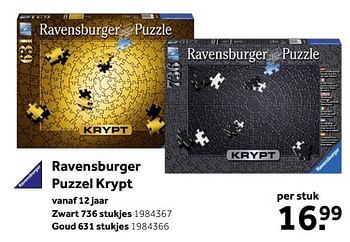 Aanbiedingen Ravensburger puzzel krypt - Ravensburger - Geldig van 02/10/2021 tot 05/12/2021 bij Intertoys