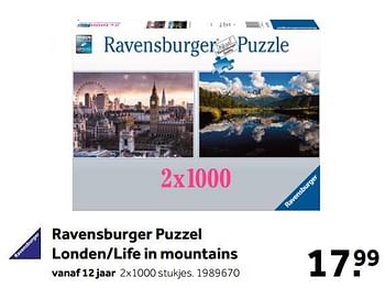 Aanbiedingen Ravensburger puzzel londen-life in mountains - Ravensburger - Geldig van 02/10/2021 tot 05/12/2021 bij Intertoys