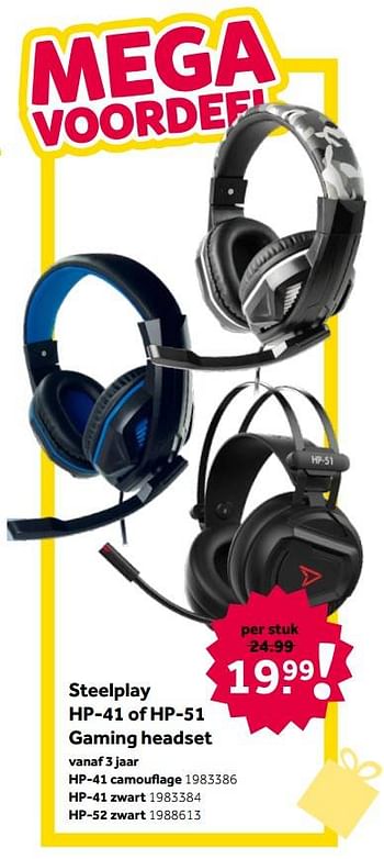 Aanbiedingen Steelplay gaming headset hp-41 camouflage - Steelplay - Geldig van 02/10/2021 tot 05/12/2021 bij Intertoys