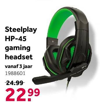 Aanbiedingen Steelplay hp-45 gaming headset - Steelplay - Geldig van 02/10/2021 tot 05/12/2021 bij Intertoys