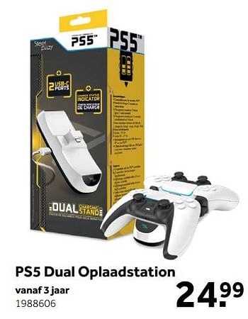 Aanbiedingen Steelplay ps5 dual oplaadstation - Steelplay - Geldig van 02/10/2021 tot 05/12/2021 bij Intertoys