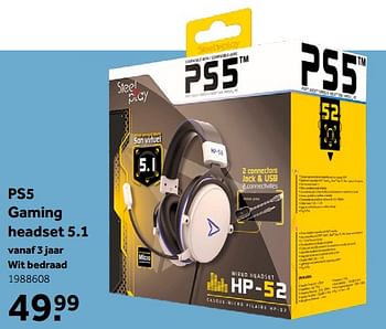 Aanbiedingen Steelplay ps5 gaming headset 5.1 - Steelplay - Geldig van 02/10/2021 tot 05/12/2021 bij Intertoys