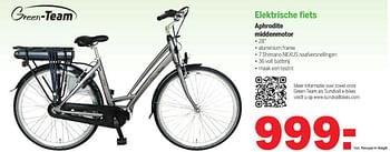 Aanbiedingen Green-team elektrische fiets aphrodite middenmotor - Green-Team - Geldig van 27/09/2021 tot 16/10/2021 bij Van Cranenbroek