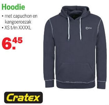Aanbiedingen Hoodie - Cratex - Geldig van 27/09/2021 tot 16/10/2021 bij Van Cranenbroek