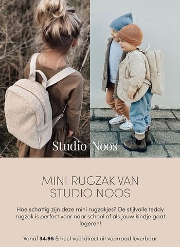 Aanbiedingen Mini rugzak van studio noos - Studio Noos - Geldig van 10/10/2021 tot 16/10/2021 bij Baby & Tiener Megastore