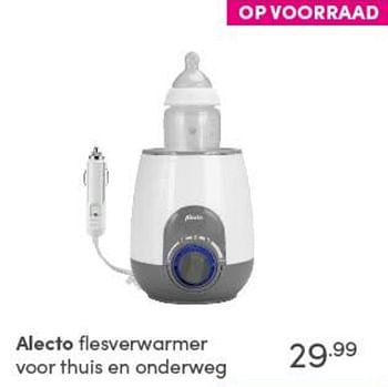 Aanbiedingen Alecto flesverwarmer voor thuis en onderweg - Alecto - Geldig van 10/10/2021 tot 16/10/2021 bij Baby & Tiener Megastore