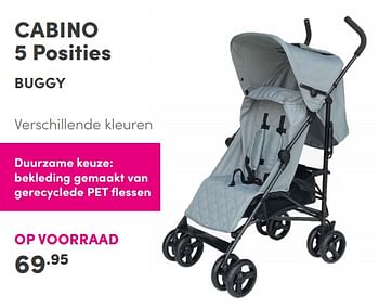 Aanbiedingen Cabino 5 posities buggy - Cabino - Geldig van 10/10/2021 tot 16/10/2021 bij Baby & Tiener Megastore