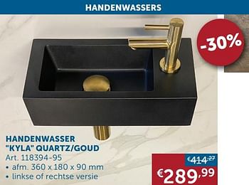 Aanbiedingen Handenwasser kyla quartz-goud - Geldig van 19/10/2021 tot 15/11/2021 bij Zelfbouwmarkt