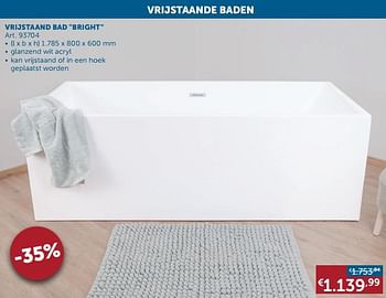 Aanbiedingen Vrijstaand bad bright - Geldig van 19/10/2021 tot 15/11/2021 bij Zelfbouwmarkt