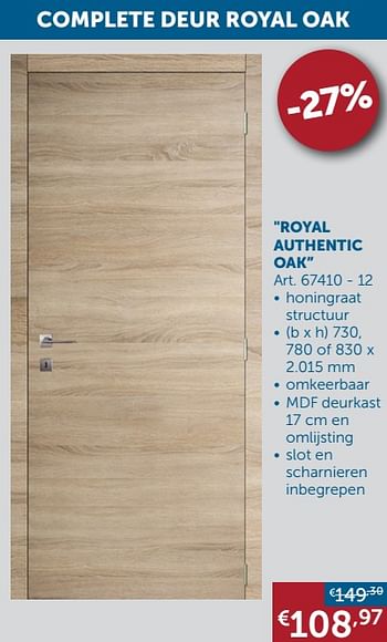 Aanbiedingen Royal authentic oak - Geldig van 19/10/2021 tot 15/11/2021 bij Zelfbouwmarkt