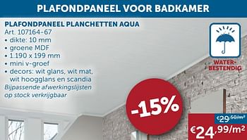 Aanbiedingen Plafondpaneel planchetten aqua - Aqua - Geldig van 19/10/2021 tot 15/11/2021 bij Zelfbouwmarkt